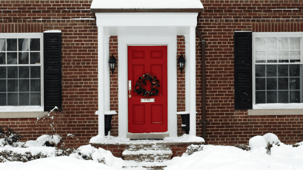 house in winter snow